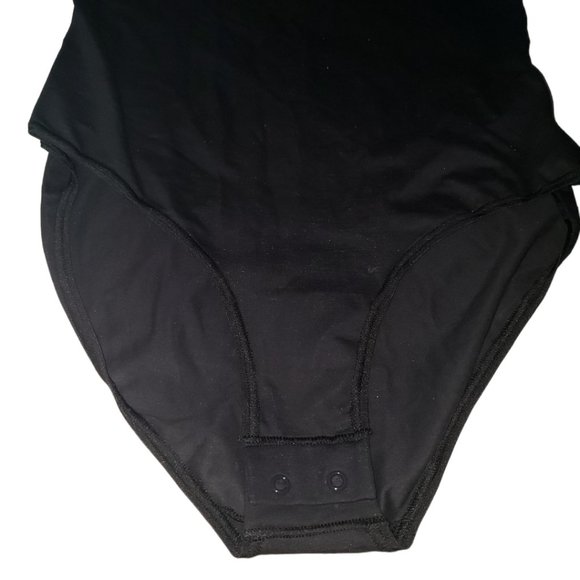 CT617a Skims NWT Body Basics Crew Neck Bodysuit Brief with Snaps Onyx L - Picture 4 of 5